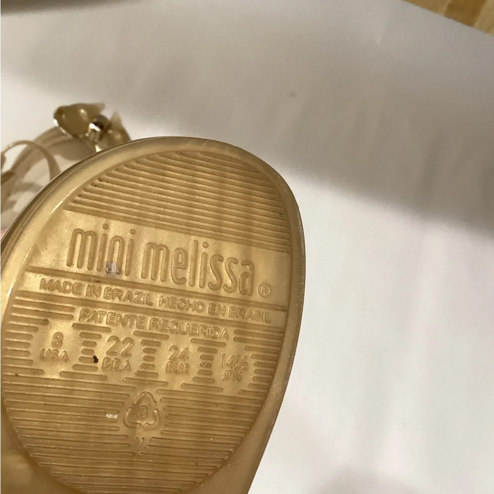 Mini Melissa Barbie Gold Heart Dress Shoes